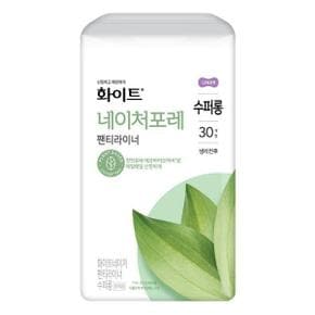 생리대 화이트 네이처포레 수퍼롱 라이너 30매 X 1팩