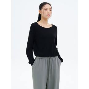 넥변형 긴소매 풀오버  블랙 (355451LYF5)