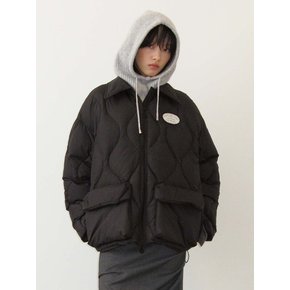 lotsyou_Nostalgia Quilting Padding Jacket Black