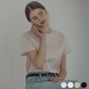 Silky pearl cotton half sleeve t-shirt[4color]