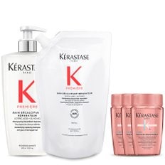 케라스타즈 [SSG단독 선런칭] 세트 방 프리미에 샴푸 1L (본품 500ml + 리필 500ml)[모든 손상 모발용]