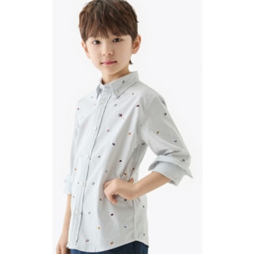 타미힐피거키즈 2025년S/S T42F1HSH500BT1 올오버플래그프린트셔츠