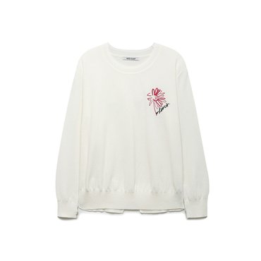 NICE CLAUP 플라워 자수 니트 풀오버 N252PWK334