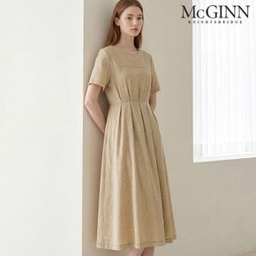 스티치 플리츠 린넨 원피스_MI6M1OP3481