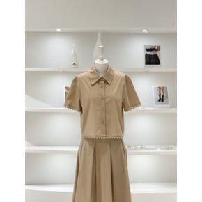 [여주점] 여성 스칼럽 포인트 크랍 셔츠 블라우스 (L263PSC005)