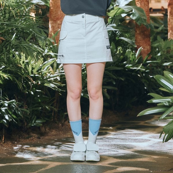 [부산점] 양포켓 로고플레이 여성 A라인 큐롯 화이트_CHD2WSK0686WH