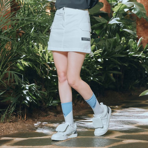 [부산점] 양포켓 로고플레이 여성 A라인 큐롯 화이트_CHD2WSK0686WH