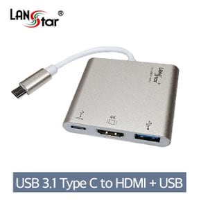 [30174] USB 3.1 To HDMI  멀티포트, 3.1(충전)3.0(OTG), Silver