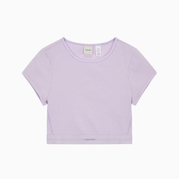 Calvin Klein Underwear 여성 코튼 스트레치 립 리브드 크롭티 QS7349-QX6