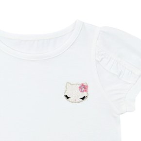 [여주점] 화이트 소매 프릴 티셔츠 (Q32DKT240)