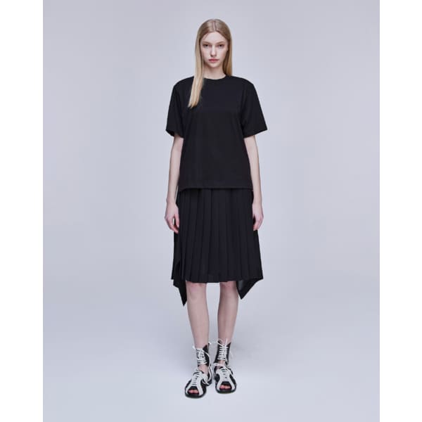[파주점] [송지오우먼]송지오 시그니처 슬릿 티셔츠 블랙 WH3TS305BK