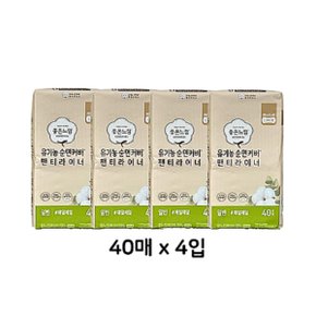 좋은느낌 유기농 순면커버 팬티라이너 일반 40개 x 4팩