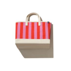 THE Striped Medium Tote - Pink/Poppy