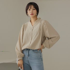 [66-120] 비픈 링클 핀턱 프릴 셔링 블라우스