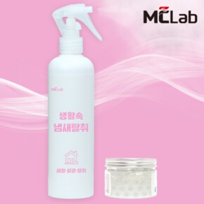 효과 빠른 생활속 냄새탈취제(무향) 300ml+비즈용기 스프레이 탈취제 음식 담배 신발 옷장 악취 제거