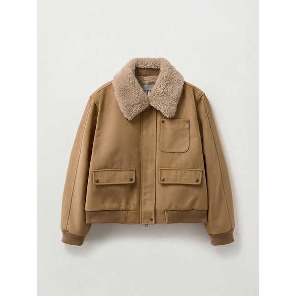 (W) 신세틱 스웨이드 블루종 점퍼_카멜