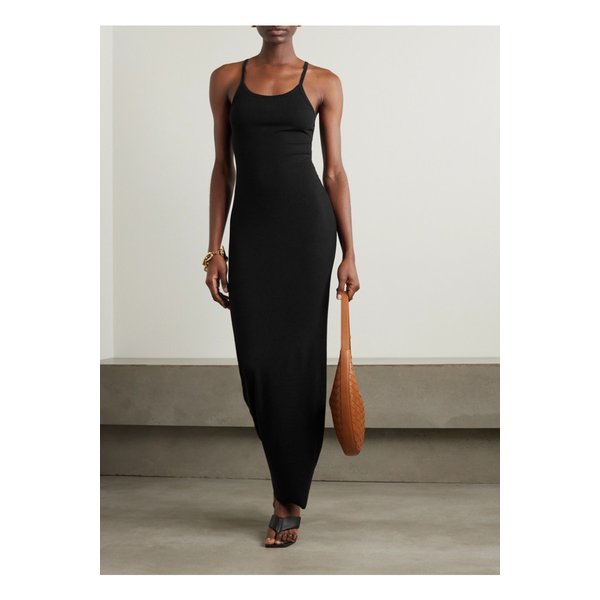 에턴 탱크 골지 스트레치 저지 맥시 드레스 블랙 1647597338536393