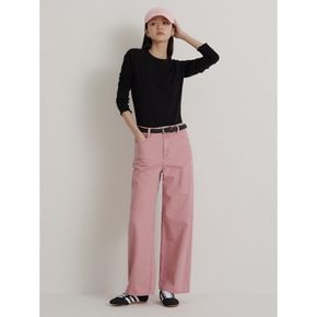 [26SS 시즌오프 30%]러플 디테일 라운드 티셔츠  블랙 (BF6241C905)