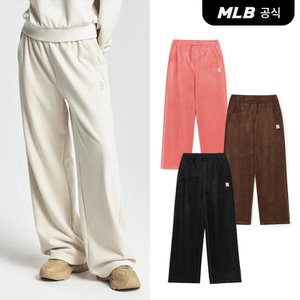 MLB [코리아공식] 여성 베이직 스몰로고 골지벨로아 세미와이드팬츠(4COLOR)