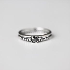 Jet hematite ring Silver925