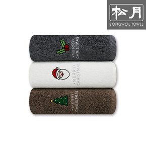 크리스마스 산타자수 150g 세면타올 1매