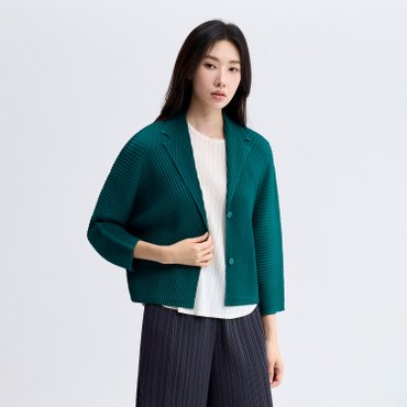 플리츠미 오블리크 와플 테일러드 돌먼 자켓_PPJKF025005