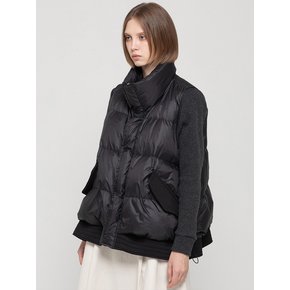 High-necked duck-down vest_Black