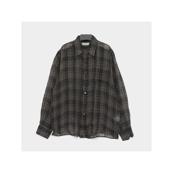 아워레가시 26SS 어보브 셔츠 퍼넘브라 체크 쉬어코트 린넨 남성 셔츠 M2262AP