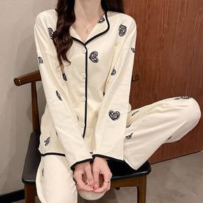 / NT1300 러블리 하트 패턴 긴팔 파자마 세트