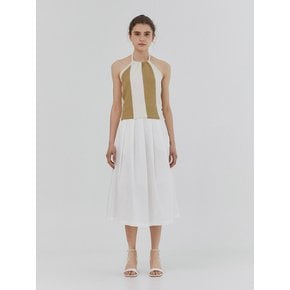 Striped Halterneck Sleeveless_Ivory