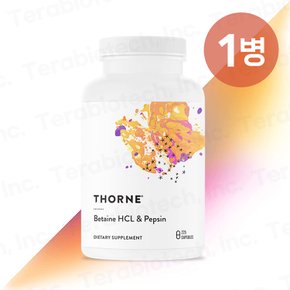 [무료배송] Thorne 쏜리서치 쏜땡땡 Betaine HCL&Pepsin 베타인 HCL&펩신 225캡슐 1병