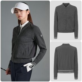 FW25 여성 우븐 하이브리드 카디건 - 그레이 (BJ5951A263)