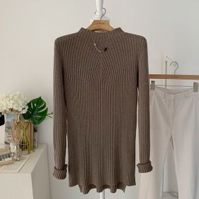 반목 물결 골지 롱니트 티셔츠_P377155835
