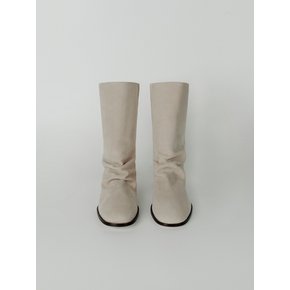 wrinkle middle boots (sand beige)