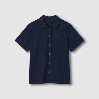 JAJU 여 소프트 시어서커 반팔 파자마 셔츠 J206201068056