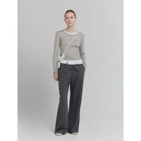 BASIC WOOL SLACKS [GREY]