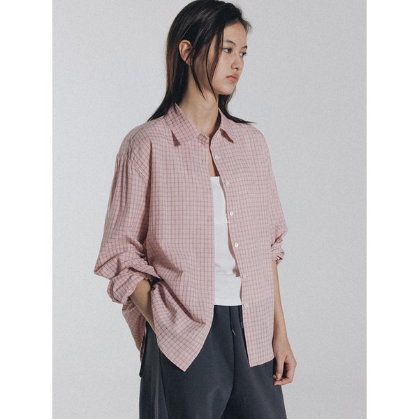 Roa check shirts (pink)