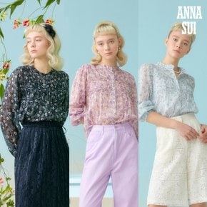 [최초가 99000원] ANNA SUI 블라썸 핀턱 아사 블라우스