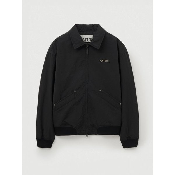 마론 나일론 패디드 봄버 자켓_블랙