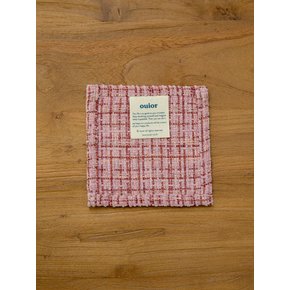 square tea coaster - tweed pink