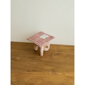 square tea coaster - tweed pink