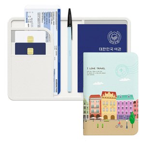  안티스키밍 여권 케이스 해킹방지 전자 RFID 차단 지갑 신여권 가죽 커버 시티투어 디자인