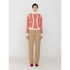 VITA Gingham Check Knit Vest - Red/Ivory