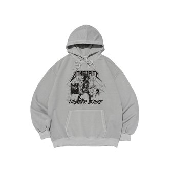아더피츠 썬더 스트라이크 피그먼트 후드티셔츠 (그레이)