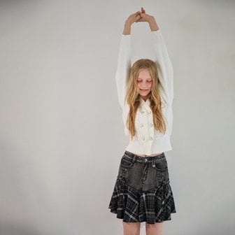 에고이스트 [시흥점] 여성 레이스업 체크 믹스 데님스커트 (ER4ODS51)