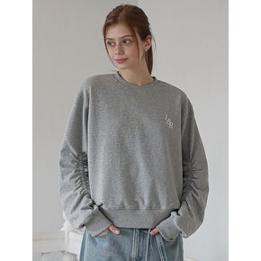 L&R Logo Shirring sweatshirt_Gray