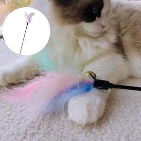 방울방울 고양이 장난감 무지개 깃털 낚시대 반려동물 (S23685268)