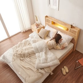 도노 LED 원목 수납 침대 프레임 Q VDF084C