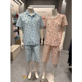 ]순면 100% 미니 리플 블루베리 반팔 남여커플 파자마세트 ( TEMPJ221TEWPJ221OR )