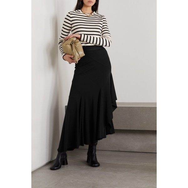 에스텔라 비대칭 스트레치 저지 맥시 스커트 블랙 1647597304061594